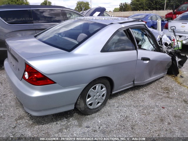 1HGEM22165L067124 - 2005 HONDA CIVIC DX VP SILVER photo 4