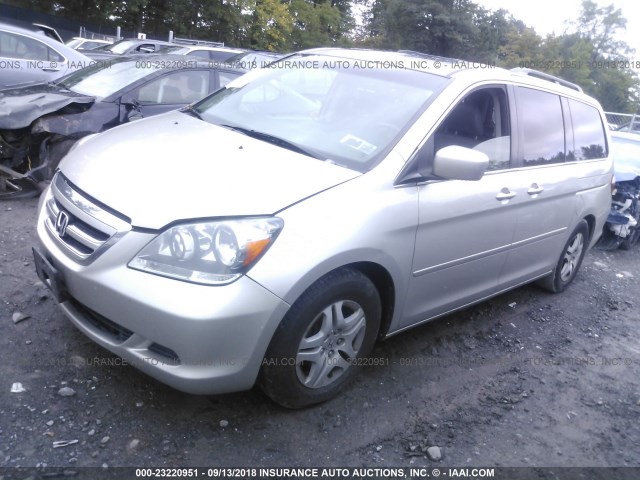 5FNRL38677B444741 - 2007 HONDA ODYSSEY EXL SILVER photo 2