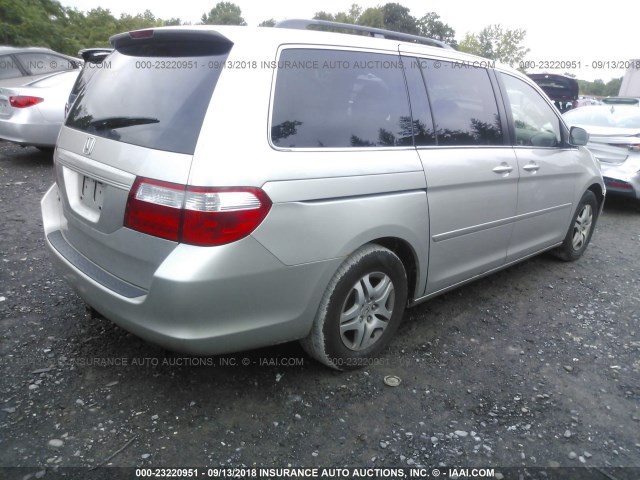 5FNRL38677B444741 - 2007 HONDA ODYSSEY EXL SILVER photo 4