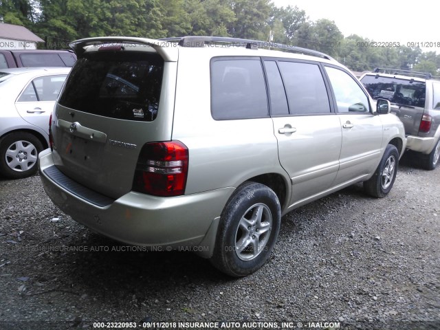 JTEHF21A220046271 - 2002 TOYOTA HIGHLANDER LIMITED Champagne photo 4