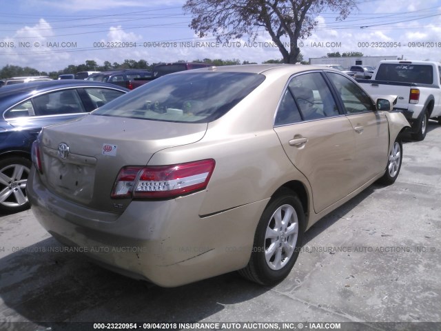 4T1BF3EK7BU608575 - 2011 TOYOTA CAMRY SE/LE/XLE GOLD photo 4