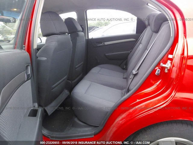 KL1TD56E39B659636 - 2009 CHEVROLET AVEO LS/LT RED photo 8