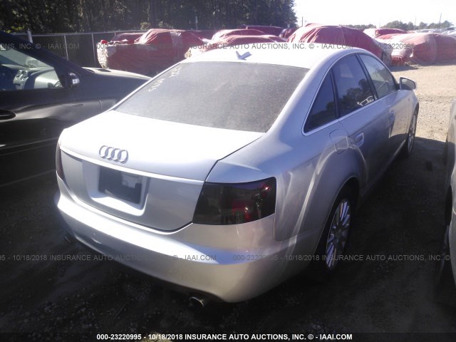 WAUDH74F56N189092 - 2006 AUDI A6 3.2 QUATTRO SILVER photo 4