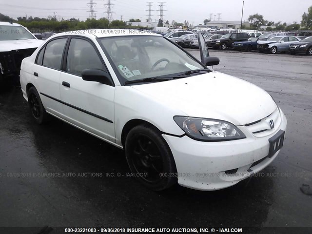 1HGES16335L029930 - 2005 HONDA CIVIC DX VP WHITE photo 1