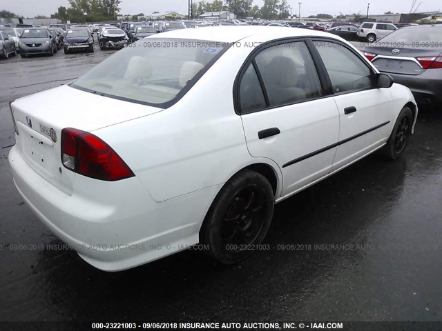 1HGES16335L029930 - 2005 HONDA CIVIC DX VP WHITE photo 4