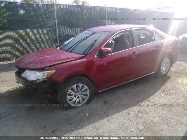 4T1BF1FK8EU795364 - 2014 TOYOTA CAMRY L/SE/LE/XLE RED photo 2