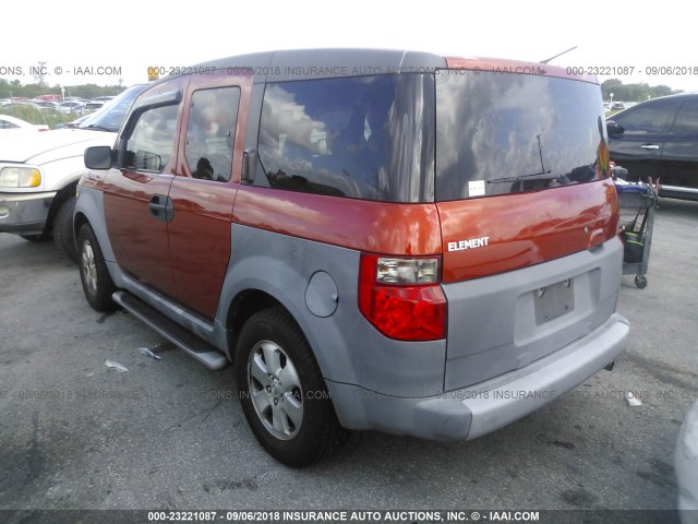 5J6YH18354L011235 - 2004 HONDA ELEMENT LX ORANGE photo 3