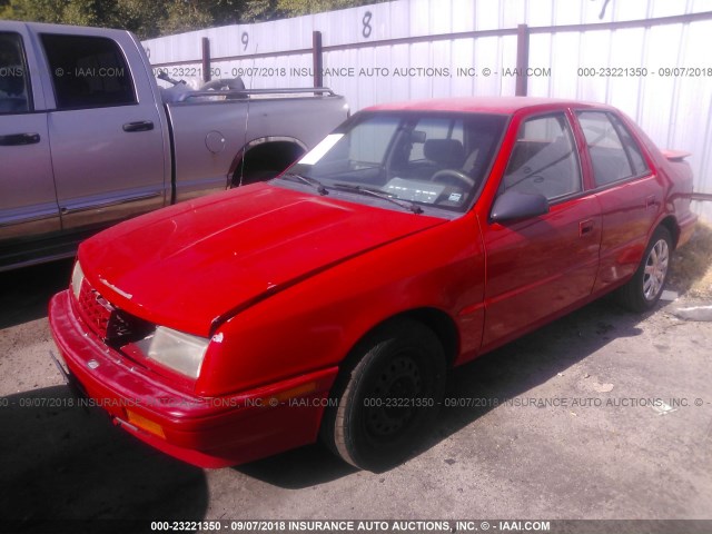 3P3XP68K3NT326310 - 1992 PLYMOUTH SUNDANCE DUSTER RED photo 2