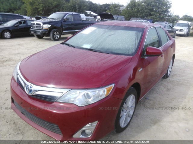 4T1BD1FKXCU030630 - 2012 TOYOTA CAMRY HYBRID/LE/XLE RED photo 2