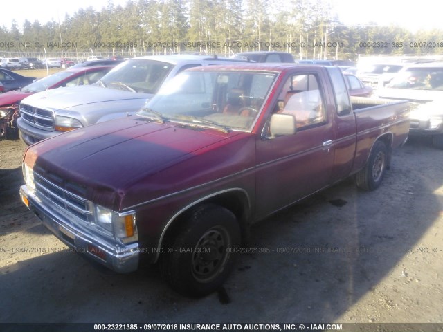 1N6SD16S1NC375135 - 1992 NISSAN TRUCK KING CAB RED photo 2