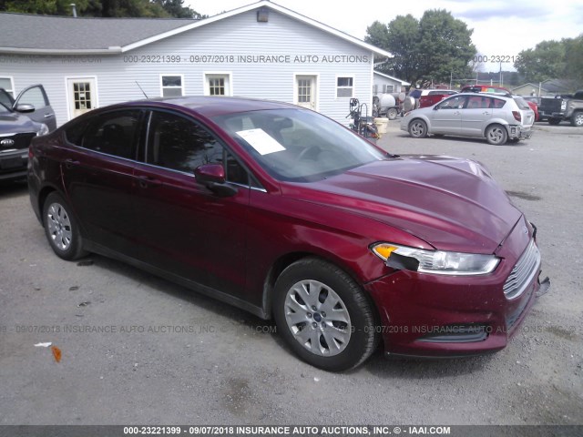 3FA6P0G71DR253252 - 2013 FORD FUSION S MAROON photo 1