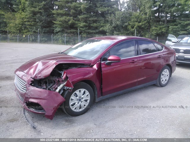 3FA6P0G71DR253252 - 2013 FORD FUSION S MAROON photo 2
