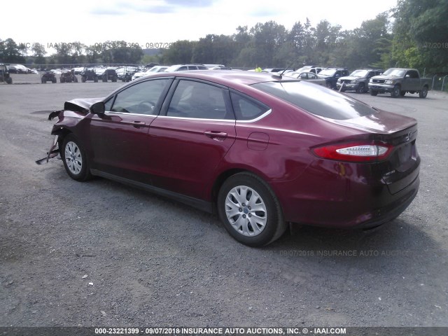 3FA6P0G71DR253252 - 2013 FORD FUSION S MAROON photo 3