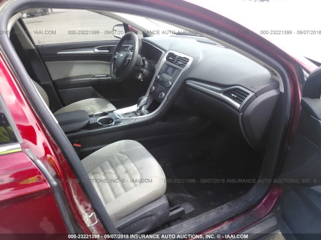 3FA6P0G71DR253252 - 2013 FORD FUSION S MAROON photo 5