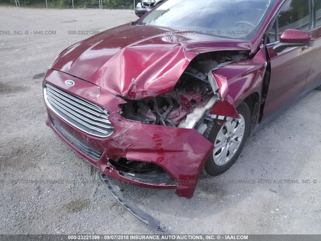3FA6P0G71DR253252 - 2013 FORD FUSION S MAROON photo 6