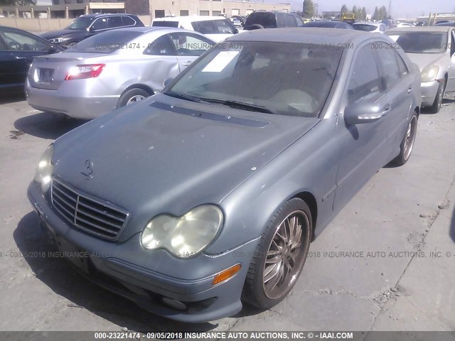 WDBRF40J15F641568 - 2005 MERCEDES-BENZ C 230K SPORT SEDAN GRAY photo 2