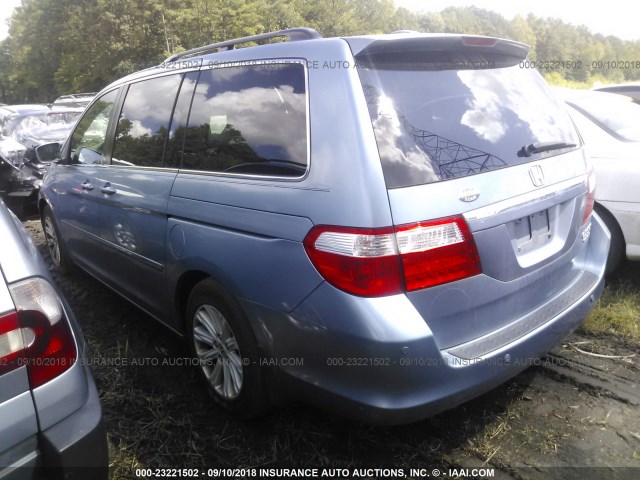 5FNRL38815B131456 - 2005 HONDA ODYSSEY TOURING BLUE photo 3