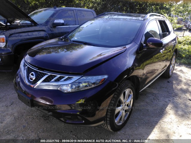 JN8AZ1MWXEW501517 - 2014 NISSAN Murano S/SL/SV/LE BURGUNDY photo 2