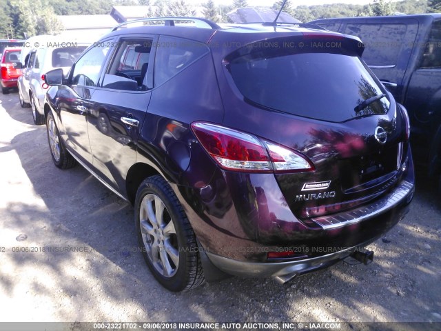 JN8AZ1MWXEW501517 - 2014 NISSAN Murano S/SL/SV/LE BURGUNDY photo 3