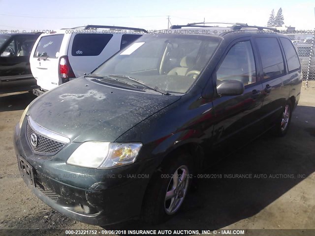 JM3LW28J920302563 - 2002 MAZDA MPV WAGON GREEN photo 2