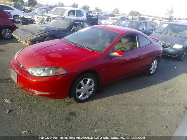 1ZWHT61L5X5627515 - 1999 MERCURY COUGAR V6 RED photo 2