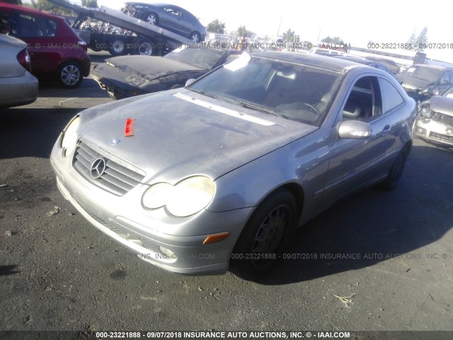 WDBRN40J54A612489 - 2004 MERCEDES-BENZ C 230K SPORT COUPE GRAY photo 2