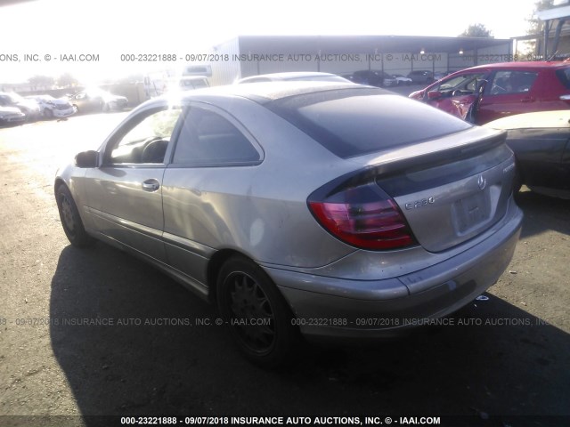 WDBRN40J54A612489 - 2004 MERCEDES-BENZ C 230K SPORT COUPE GRAY photo 3