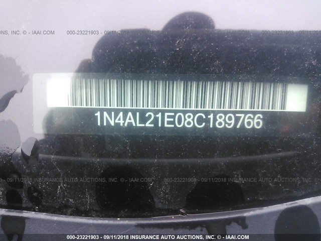 1N4AL21E08C189766 - 2008 NISSAN ALTIMA 2.5/2.5S WHITE photo 9