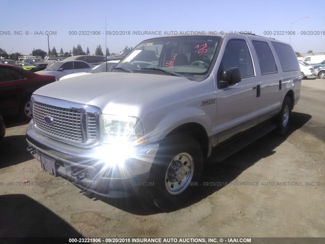 1FMNU40L23EC08072 - 2003 FORD EXCURSION XLT SILVER photo 2