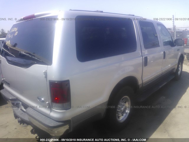 1FMNU40L23EC08072 - 2003 FORD EXCURSION XLT SILVER photo 4