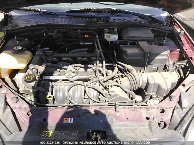 1FAFP34N57W124629 - 2007 FORD FOCUS ZX4/S/SE/SES RED photo 10