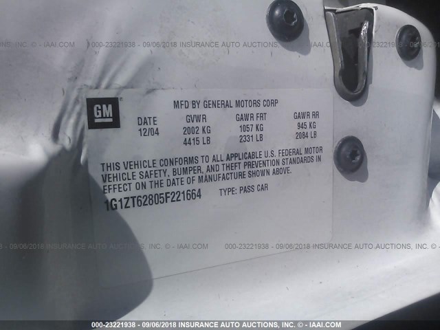 1G1ZT62805F221664 - 2005 CHEVROLET MALIBU MAXX LS 白色 照片 9