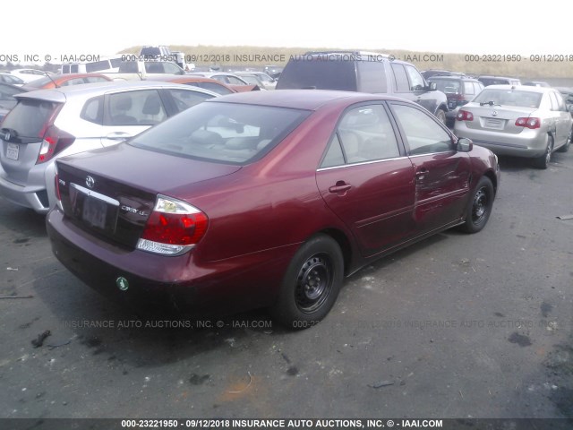 4T1BE32K55U418740 - 2005 TOYOTA CAMRY LE/XLE/SE 栗色 照片 4