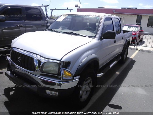 5TEGM92N32Z130194 - 2002 TOYOTA TACOMA DOUBLE CAB PRERUNNER SILVER photo 2