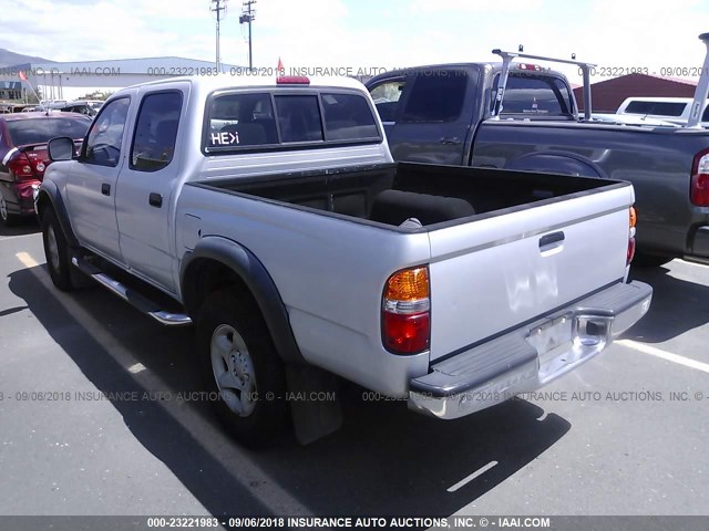 5TEGM92N32Z130194 - 2002 TOYOTA TACOMA DOUBLE CAB PRERUNNER SILVER photo 3