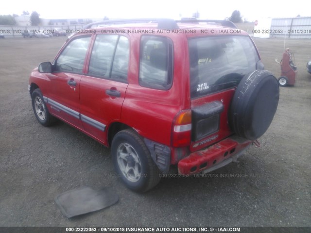 2CNBE13C916906707 - 2001 CHEVROLET TRACKER RED photo 3
