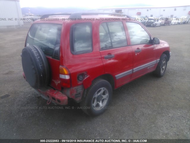 2CNBE13C916906707 - 2001 CHEVROLET TRACKER RED photo 4