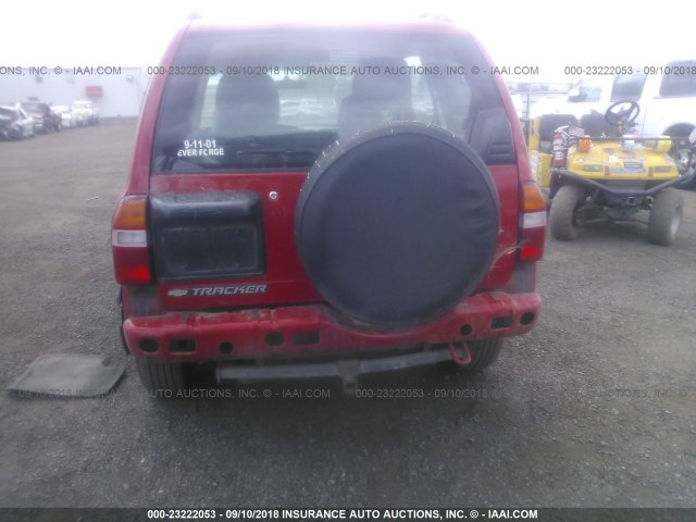 2CNBE13C916906707 - 2001 CHEVROLET TRACKER RED photo 6