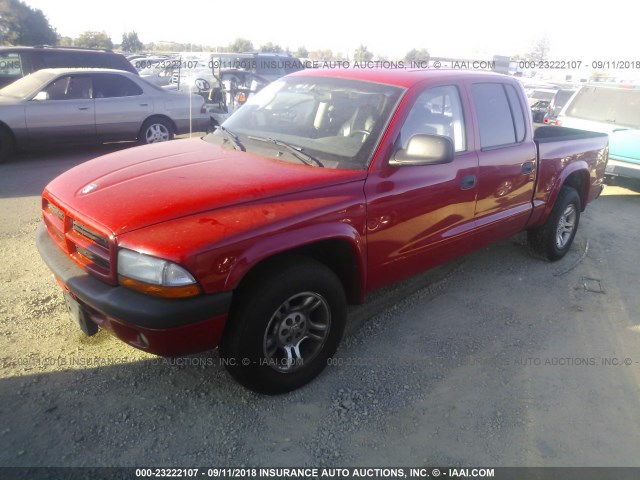 1D7HL38Z33S168213 - 2003 DODGE DAKOTA QUAD SPORT RED photo 2