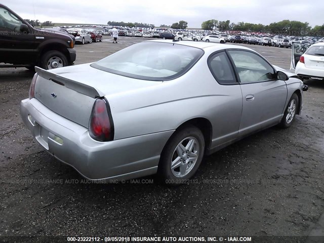 2G1WW12E459260883 - 2005 CHEVROLET MONTE CARLO LS 银色 照片 4