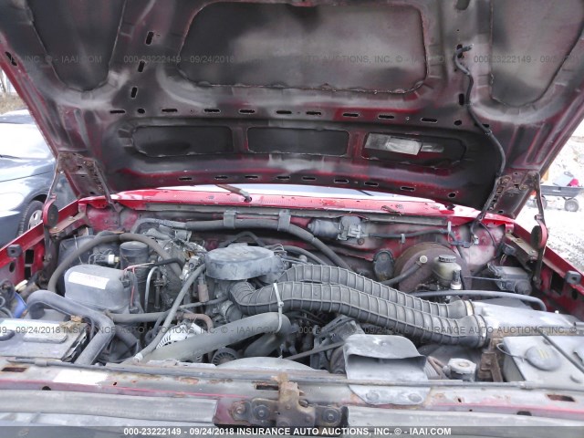 2FTHF36H6TCA04051 - 1996 FORD F350 RED photo 10