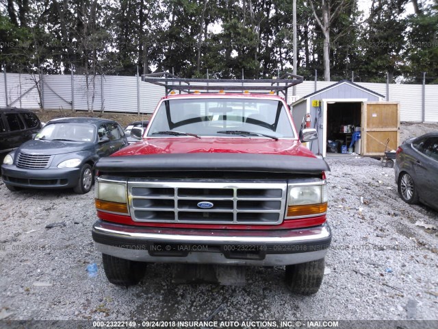 2FTHF36H6TCA04051 - 1996 FORD F350 RED photo 6