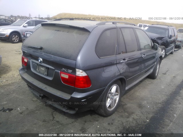 5UXFB335X3LH45338 - 2003 BMW X5 4.4I GRAY photo 4