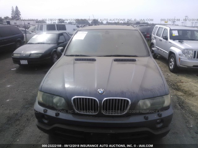 5UXFB335X3LH45338 - 2003 BMW X5 4.4I GRAY photo 6