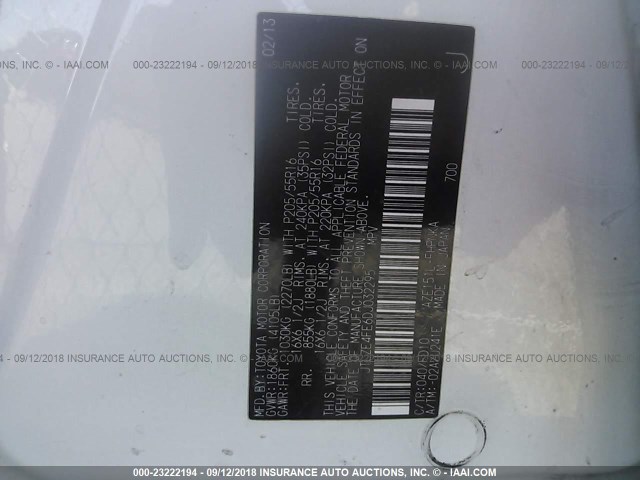 JTLZE4FE6DJ032295 - 2013 TOYOTA SCION XB Weiß Foto 9