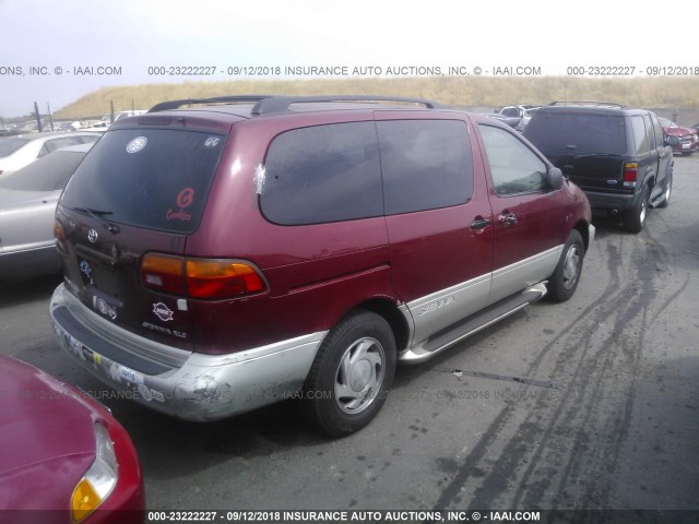 4T3ZF13C3WU032821 - 1998 TOYOTA SIENNA LE/XLE RED photo 4
