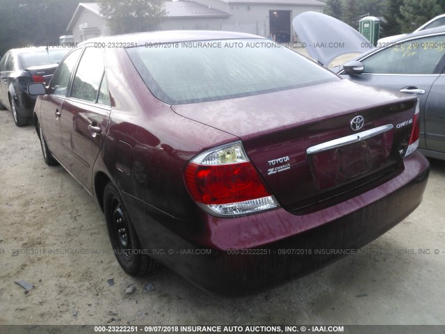 4T1BF32K45U091602 - 2005 TOYOTA CAMRY LE/XLE/SE 勃艮第红 照片 3