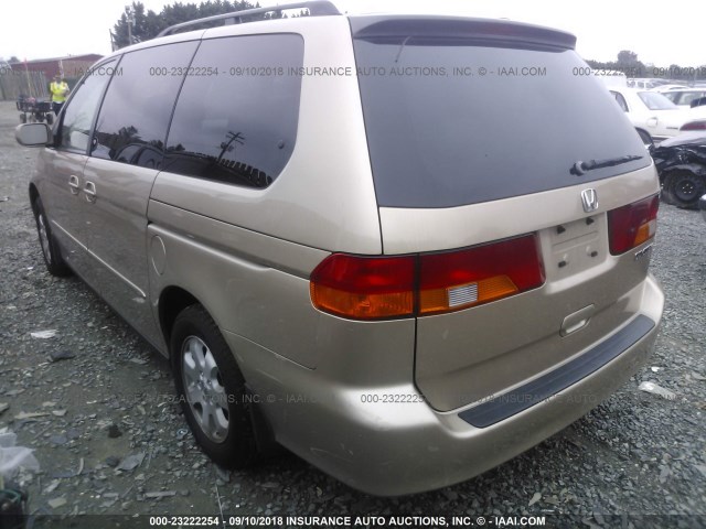 2HKRL18952H011380 - 2002 HONDA ODYSSEY EXL BEIGE photo 3