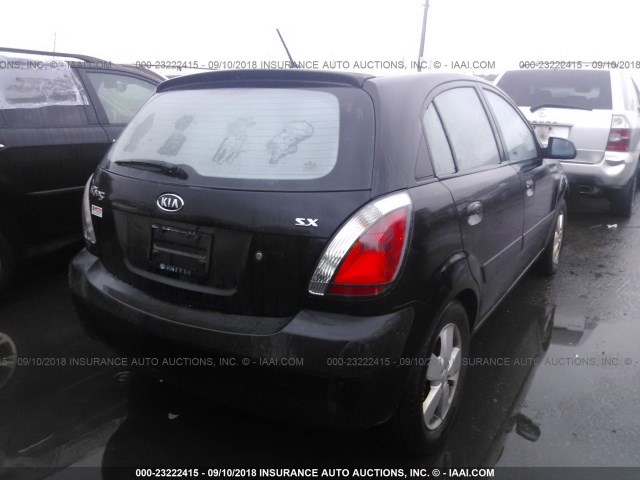 KNADE163276222487 - 2007 KIA RIO 5 SX BLACK photo 4