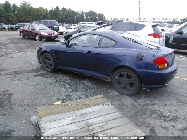 KMHHM65D33U004980 - 2003 HYUNDAI TIBURON BLUE photo 3